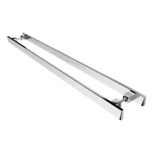 Puxador Inox Para Porta Pivotante Madeira Vidro 80 Cm Cor Alto Brilho