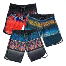 Kit 3 Bermudas Tactel Masculino Surf Praia Verão Estampado