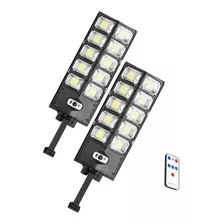 Pack X2 Foco Led Solar 300w Poste Exterior Focos Potentes