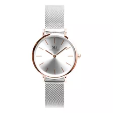 Relógio Feminino Pulseira Prata Harlem Full Rosé Gold 32mm