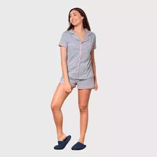 Pijama Feminino Camisaria Curto Bloguerinha