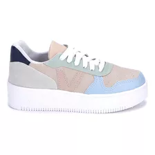 Zapatillas De Mujer Urbanas Acordonadas Plataforma (al/daia)