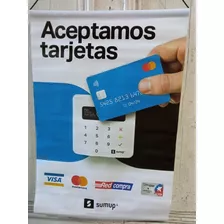 Cartel Publicidad Sumup Tela Pvc Aceptamos Tarjeta