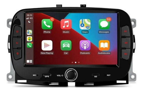 Android 11 Fiat 500 2009-2015 Carplay Gps Wifi Radio Touch Foto 4