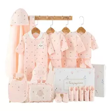 Pack Ajuar Bebé Ropa Algodón 24 Piezas Rosado Lubabycas