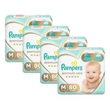 Kit Fralda Pampers Premium Care Jumbo Tamanho M Com 320 Un
