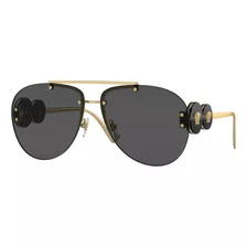 Versace Ve2250 100287 Square Shape Gold Black