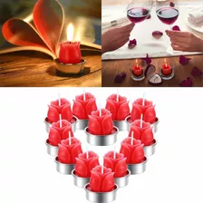 12pcs Vela Decorativo Flore De Rosa Rojo Regalo Romantico