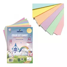 Papel Livro Criativo Color Set Candy A4 120g 24 Folhas 
