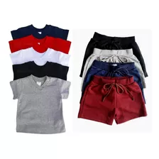 Kit 4 Short + 5 Camisetas Bebê M/ G /gg