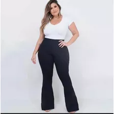 Calça Flare Lycra Alta Compressão Poliamida Plus Size