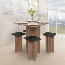 Conjunto Mesa Quadrada 67,6cm Com 4 Bancos Me10 Fellicci Wt