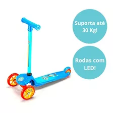 Patinete Scooter Infantil 3 Rodas Com Led Unitoys 1576 Azul Turma Da Aventura