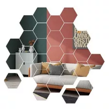 Kit Com 10 Espelhos Hexagonais Grandes Para Decoração Parede