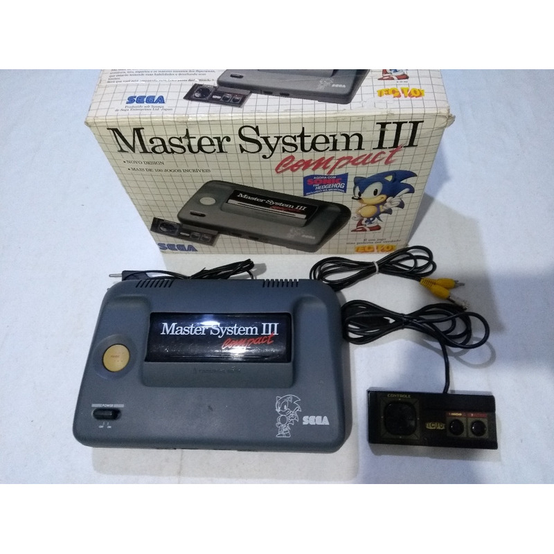 Vídeo Game Master System 3 compact com jogo Sonic na memória