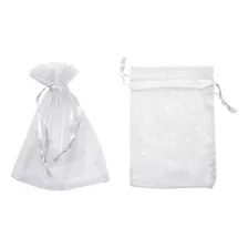 Saco Organza Saquinho 8x8 Cm - Branco - 30 Unidades Atacado