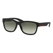 Óculos Solar Prada Sps03q 57-17 Dg0-0a7 Preto Fosco Cor Da Lente Cinza Desenho Retangular