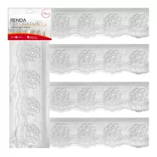 6 Renda Decorativa Prateleira Fita Adesiva 5cm X 2mt