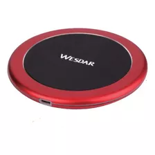 Cargador Inalambrico Wesdar Wx2 Portatil Auto Wireless Color Rojo