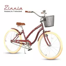 Bicicleta Para Mujer Urbana Rodada 24 Turbo Zinnia Retro Color Rojo Tamaño Del Cuadro 40 Cm