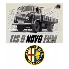 Quadro Vintage 20x30: Caminhão Fnm / 1958 # Novo Okm