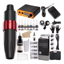 Kit Tatuar Tinta Solong Black Negro Maquina Rotativa Estuche