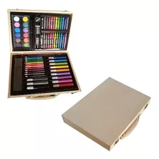 Kit De Colores Set De Arte Infantil - 68 Pcs Estuche Madera