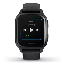 Smartwatch Garmin Venu Venu Sq - Music Edition 1.3 Caixa 40mm De Polímero Reforçado Com Fibra Black, Pulseira Black E O Arco Slate De Alumínio Anodizado