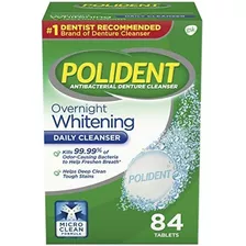 Polident Overnight Blanqueamiento Dentaduras Postizas Cleans