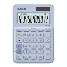 Calculadora De Escritorio Casio Ms-20uc - 12 Digitos - Solar Color Celeste