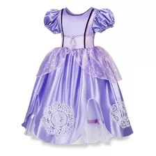 Vestido Feminino Da Princesa Sofia Com Apliques De Renda E