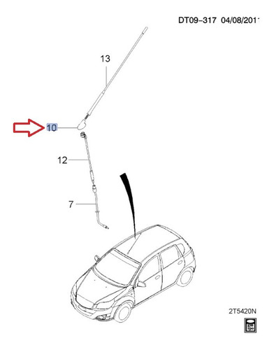 Base Antena Radio Aveo 1.6l 2012 2013 2014 2015 2016 2017 Gm Foto 4