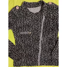 Campera Animal Print Plush. Talle M