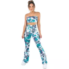 Conjunto Calça Flare Feminina E Top Tomara Que Caia 