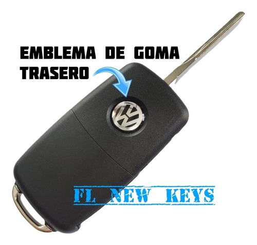 Carcasa Llave Vw Clasico Jetta Mk6 Golf Vento Passat Bettle 3 Botones + Panico De 2010 A 2019 Foto 3