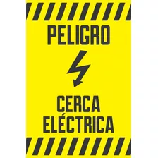 Cartel Pvc Cuidado Cerca Eléctrica - Cerco Electrificado