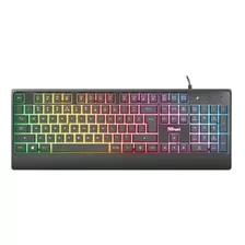 Teclado Gamer Com Fio Trust Ziva Led Rgb Multicores