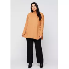 Blusa De Tricot Inverno Ampla Com Manga Ajustada