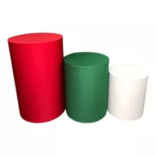 Trio Capas De Cilindros Vermelho, Verde E Branco