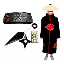 Manto Akatsuki Cosplay Kit Naruto Capa Kunai Itachi K201