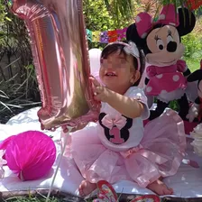 Vestido Da Minie Fantasia Personalizadas Body E Saia Rosa 