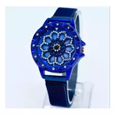 Relojes Giratorios Vintage Para Dama Moda Casual Colores Correa Azul