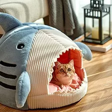 Eastvita Perro Gato Cama Lindo Tiburón Mascota Cama Para Dor