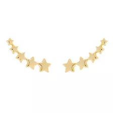 Brinco Ear Cuff De Estrelas Trab Folheado À Ouro 18k