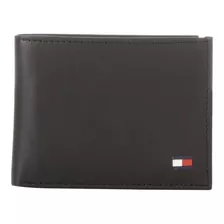 Billetera Tommy Hilfiger 31tl22x046 Color Black De Cuero - 10cm X 12cm X 10cm