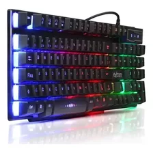 Teclado Gamer Exbom Semi Mecânico Com Led Rgb Usb Português