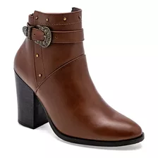 Bota Vaquera Con Hebilla De Moramora Mujer Cafe 106901 T7