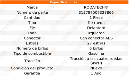 (1) Maza De Rueda Del Izq Canyon L4 2.9l 4wd 07/08 Rodatech Foto 5