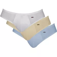 Kit C/3 Cuecas Slip Classica 100% Algodão Adulto Zorba 791 