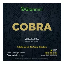 Cordas Viola Caipira Giannini Cobra Cv82l Leve